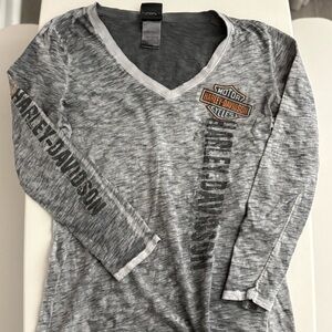 Harley-Davidson Black and Orange Logo Tee